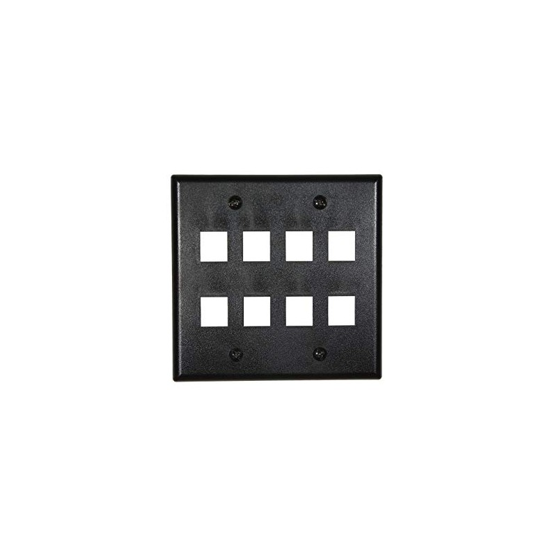 Networx Keystone Wall Plates (8 PORT, BLACK)