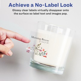 Avery Glossy Clear Square Labels with Sure Feed, 4" x 4", 40 Glossy Clear Labels, Laser/Inkjet Printable Labels