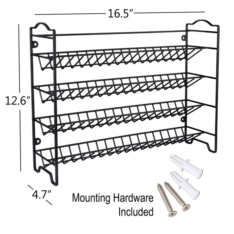 SWOMMOLY Spice Rack Organizer with 36 Empty Square Spice Jars,