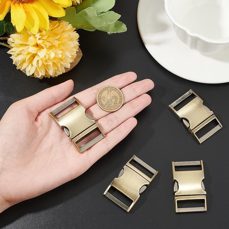 WADORN 4pcs Metal Side Release Buckles, 2.5cm Quick Release Buckle