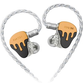 BASN BmasterX 6 Drivers Hybrid in-Ear Monitors with Noise Isolation for Musicians, Stage & Studio, Professional HiFi IEMs, Detachable 4-core OFC Silver-Plated Cable & Shockproof Case (Orange-Black)