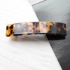 Prettyou Handmade Celluloid French Clip Design Tortoise Shell Oblong Luxury