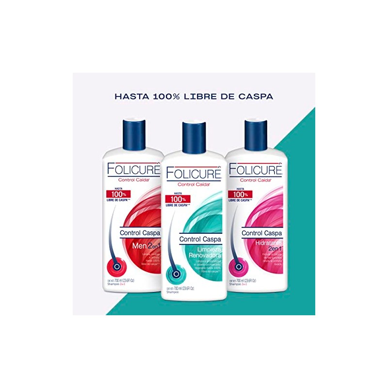 Folicuré Shampoo Limpieza Renovadora Control Caspa 700 ml