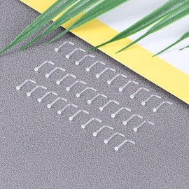 VCMART 20G Clear Nose Studs for Work L Shape Clear Nose Piercing Retainers Bioflex Plastic Nose Rings for Surgery Flat Top