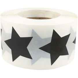 Black Star Shape Stickers 1 Inch 500 Adhesive Labels