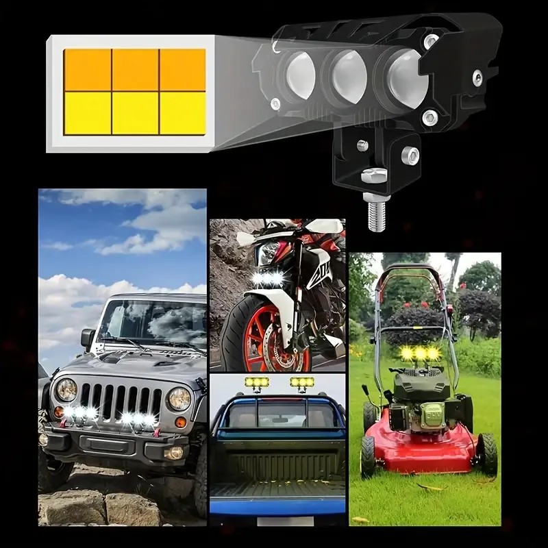 2pzs Faros Auxiliares 3 Modos Doble Color Led Para Auto