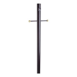 Design House Stainless Steel Black Lamp Post with Cross Arm and Photo Eye