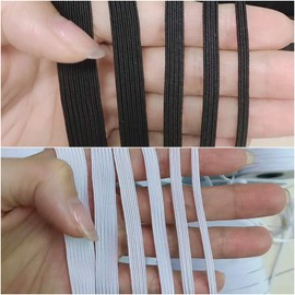 SewFlex® Flat Elastic 10m Band Cord for Sewing DIY Projects, Arts and Crafts, Dressmaking, Haberdashery and Clothing Accessory, Material, Supplies Strip of Garter (Black, 3mm, 1/8inch)