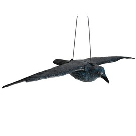 Hillfield Schwarzer Rabe fliegend 80cm Spannweite Kunststoff Taubenschreck Taubenabwehr Vogelschreck (1)