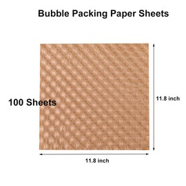 Aisetmoon 100 Sheets Paper Bubble Wrap 12in*12in Packing Paper for moving shipping and storing delicate Items, recyclable packaging, eco cushioning wrap, Eco Cushioning Wrap