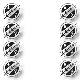 Mandalorian Crest Insignia Vinyl Decals - 8-Pack 1 Inch, Waterproof, 3-5 Year Durability | Great for Laptops, Cars, Windows, Skateboards, Water Bottles and More! (Black)