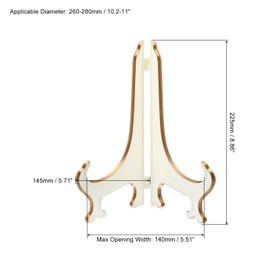 PATIKIL 9" Acrylic Decorative Plate Stand Holder, 2 Pack Table Use Foldable Picture Easel Frame Holder for Displaying Photos, Card, Canvases, White Gold