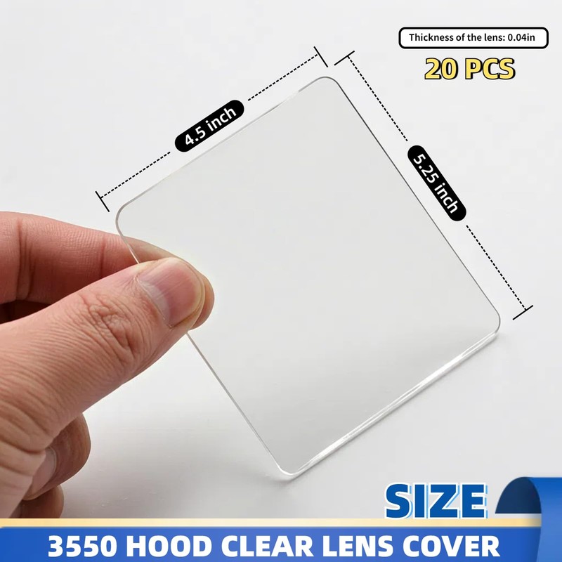 20-pcs of 3350 Clear Welding Helmet Lenses Precision for Lincoln