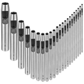 Leather Hole Punch Tool, 22Pcs Leather Hole Punch 0.5-12mm Circle Hole Punch Metal Hollow Punch Set for Watch Band, Belts, Canvas Belt, Paper, Plastic, Leather Working