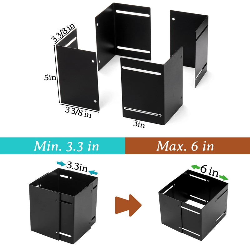 YOUEON 2 Pack Adjustable Post Protector (Range 3.3"-6") 304 Stainless