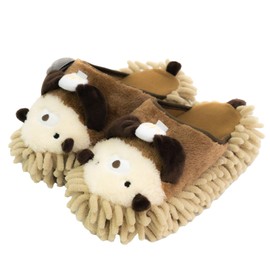 Fujiei HM-001 Animal Mop Slippers, Hug Moppy, Otter | Cleaning Slippers Animal Slippers Floor Mop Cleaning Floor Cleaning Washable Cute Time Saving