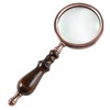 MSLAN Magnifying Glass,10X Antique Copper Handheld with Wooden Handle and