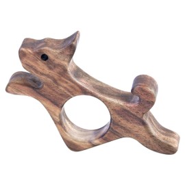 Walnut Dog Book Page Holder, Smooth Finish Wood Book Holder for Reading, Ideal Book Reader Gifts, Book Worm Gifts for Women, Thumb Book Page Holder - for Book Lovers & Literary Gifts (Large)