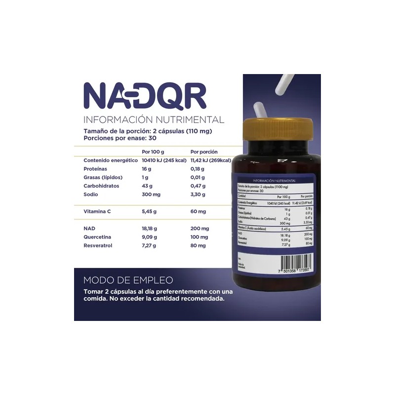 Nad+ | Quercetina Y Resveratrol 60 Caps Suplemento 3 Pack