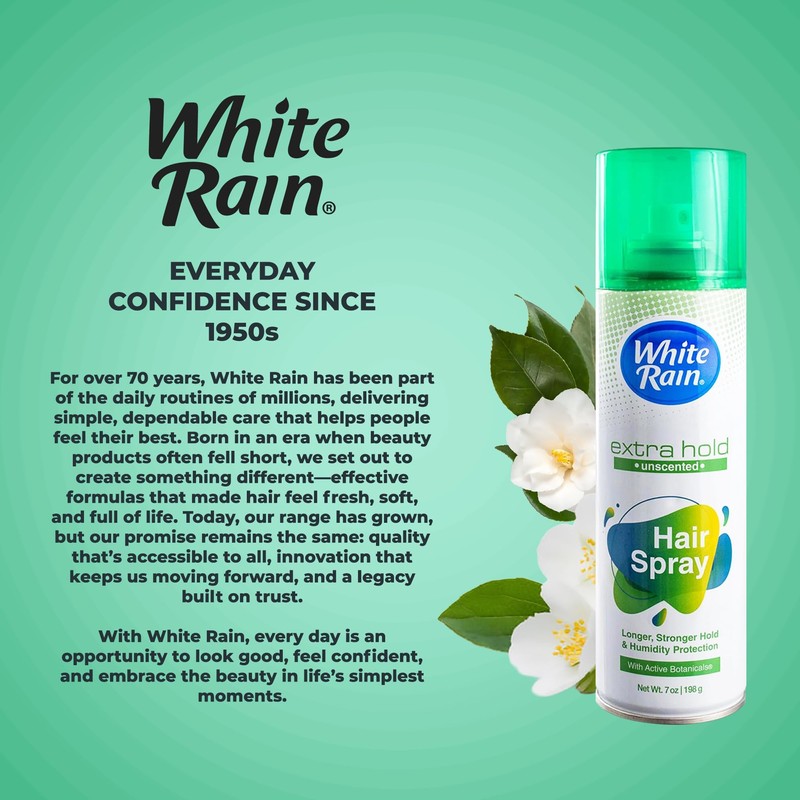 White Rain Aerosol Hairspray Unscented, Extra Hold 7 oz (Pack