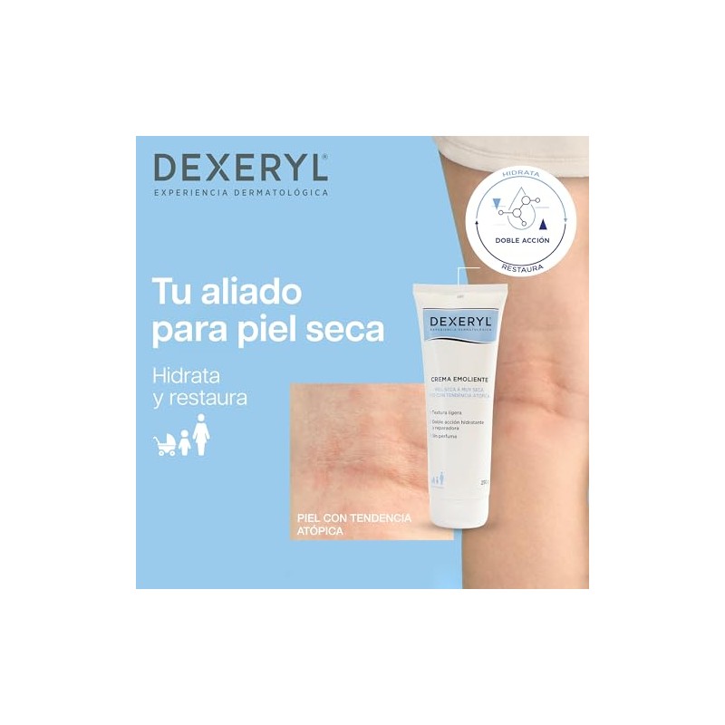 Dexeryl Crema Hidratante Emoliente para Piel Seca, 250g