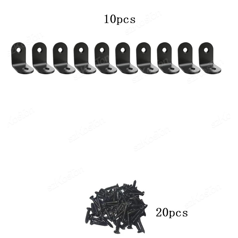 L-Shaped Corner Brackets for Wood Furniture – Black Stainless Steel