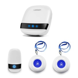LIOTOIN Call Bell for Nursing Care, Set of 1 Receiver + 3 Transmitters, Wireless, Household Call Chime, Nurse Call, Intercom, No Construction Required, Cordless Chime, Home Care, Doorbell, Facilities, Hospitals
