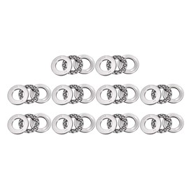 sourcing map 51103 Miniature Thrust Ball Bearing 17mm x 30mm x 9mm Chrome Steel with Washer 10pcs
