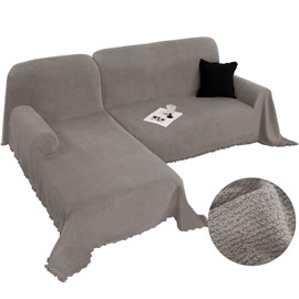 Arfntevss Sectional Couch Covers, L Shaped Couch Covers, 2 Pieces Sectional Sofa Cover, Couch Cover for Sectional Sofa, Chaise Sofa Cover Washable (X-Large, 71" x 118" + 71" x 118", Camel)