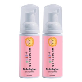 AutoBrush Foaming Kids Bubblegum Pasta dental – Sin fluoruro – Nueva fórmula octubre 2020 paquete de dos (2)