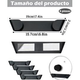 4 Piezas Organizador De Tapas De Ollas, Soporte De Tapa De Olla Para Puertas o Paredes De Armario, Optimizando El Espacio De Almacenamiento y Manteniendo La Tapa De Olla Ordenada