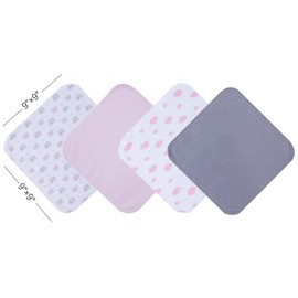 Viviland Viviland Baby Washcloths, Super Soft Baby Towels Care for Baby's Sensitive Skin, 24 Pack Kids Body Wash Face Cloth for Baby Girl, Bath Towel for Newborn and Infants, Pink-Elephant Pattern 9 x 9 inch