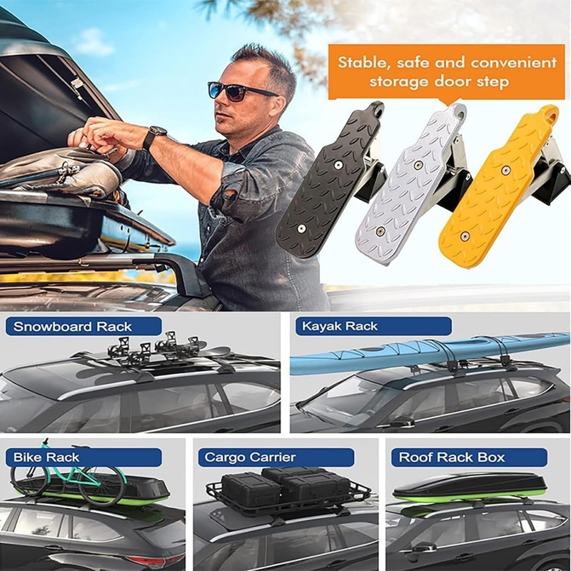 QIOON Car Door Step, Foldable Door Hook Step Pedal for