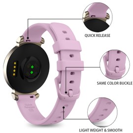 NOOETAH Sport Silicone Band Replacement Strap Compatible for Garmin Lily 2 Smart Watch (Hyacinth Purple)