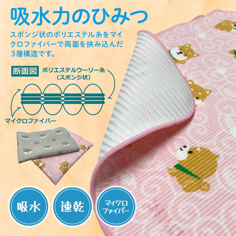 LamPlanning Water Absorbing Mat, Dish Drying Mat, Kitchen Cloth, Microfiber,