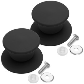 Universal Pot Pan Lid Handle Replacement, Pack of two- Silicone Heat Resistant and Non-Slip Lid Handles for Pots Pans (Pack of Two-Black)