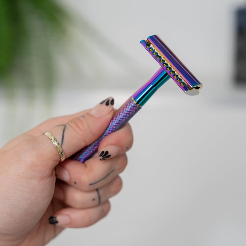 ANYMALE® Sustainable Safety Razor Rainbow Edition - Set with Holder