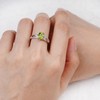 LUO 925 Sterling Silver 1.33 CT Peridot Ring Oval Shaped