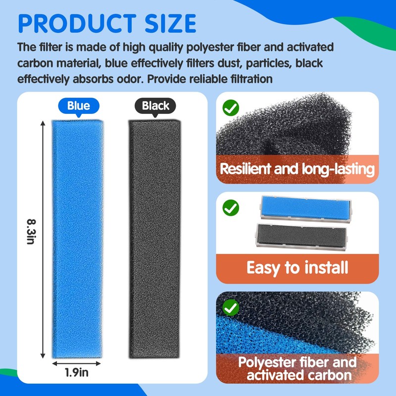 8 PCS Replacement Mini Split Air Filter Compatible with Mitsubishi