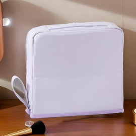 Makeup Organizer Bag - Parallel Makeup Bag,Large Capacity Storage Case with Compartments Portable Organizer for Camping Business Trip Hotel Home Women Men