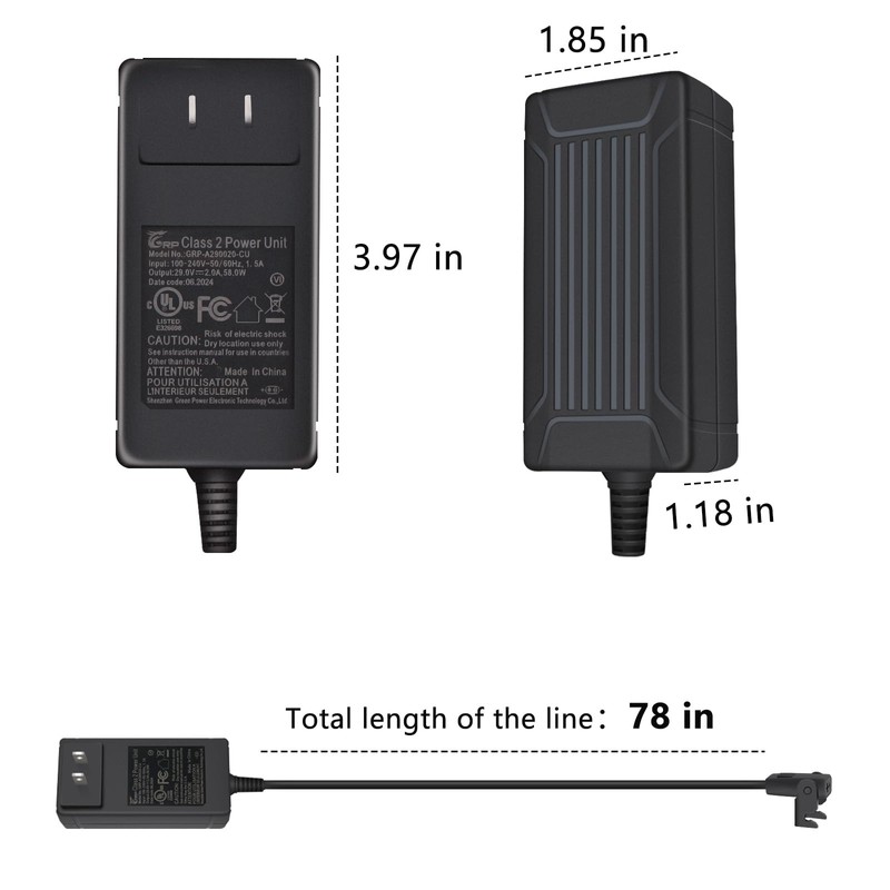UAUSE 29V 2A AC/DC Power Supply Transformer for Recliner and