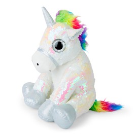 Mousehouse Gifts - White Sequined Unicorn Soft Toy, Plushie Unicorn Cuddly Toy for Children