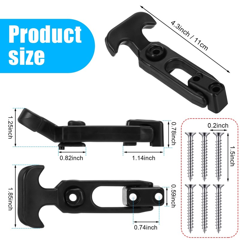 Mudder Flexible Rubber Draw Latch T Handle Hasp Rubber Draw