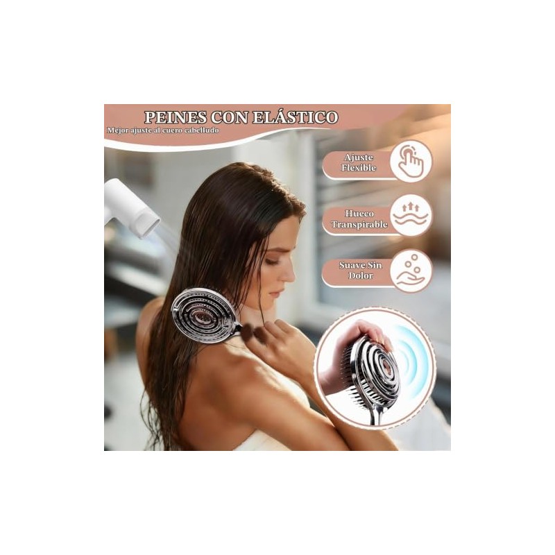 2pcs Cepillo para Cabello Desenredante Cerdas Mixtas Jabalí Para Mujeres