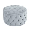 YLIEHS Luxurious Light Grey Velvet Ottoman for Living Room, Versatile
