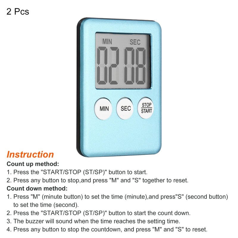 PATIKIL Countdown Timer, Countup Timer, Kitchen Timer with Magnetic, Large