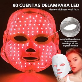 Mascara LED Facial, Luz Roja Facial,Mscara facial para el cuidado de la piel con LED de 71colores,Inalmbrico. Mscara Facial Luz Terapia de Luz...     
