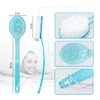 DecorRack Bath Brush with Bristles, Long Handle for Exfoliating Back,