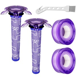 Lemige V7 V8 New Filter Replacement Kit for Dyson V7 V8 Slim Animal Absolute Motorhead SV10 SV11 SV25 SV37 Cordless Vacuums, 2 Star Pre-Filters and 2 HEPA Post-Filters, Part No. 965661-05 & 967478-05