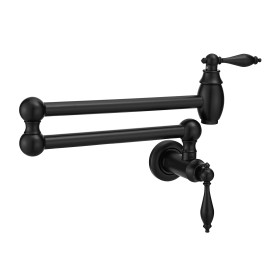 Traditional Wall Mount Swing Arm Folding Pot Filler Kitchen FaucetSurface Finishing: Other, Color: Matte Black